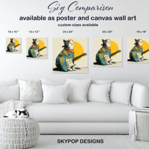 Groovy Guitar Cat Art