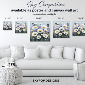 Daisy Field Butterfly Art