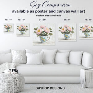 Pink Peony Teacup Art