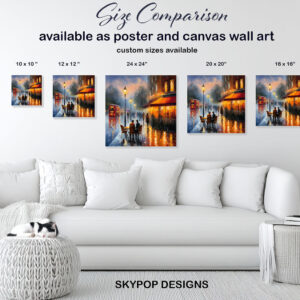 Rainy Evening Cafe Scene Art