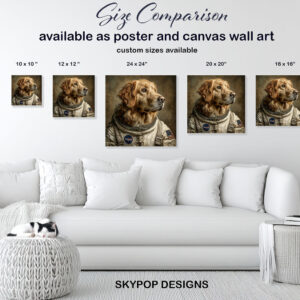 Golden Retriever Astronaut Art