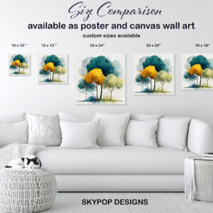 Golden Autumn Trees Art