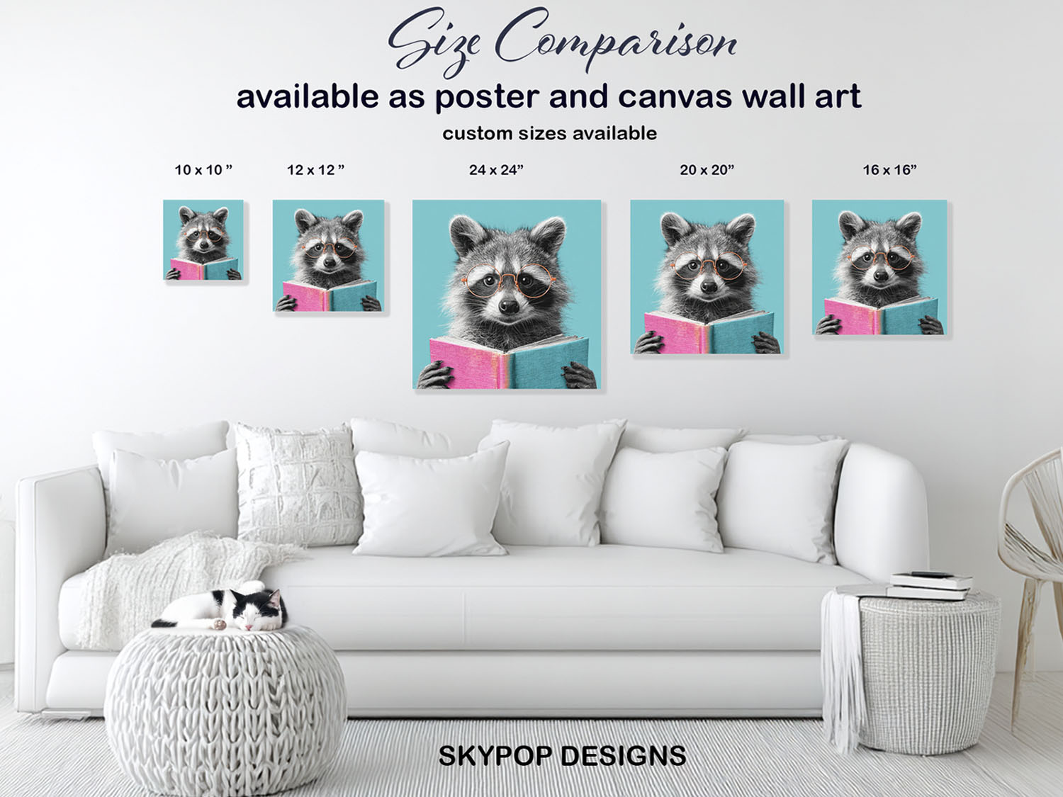 7.jpg Raccoon Reading Book Art