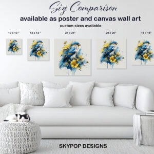Bluebird and Golden Bloom Art