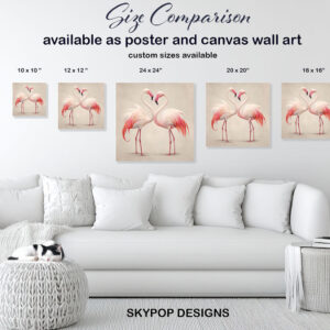 Flamingo Love Heart Art