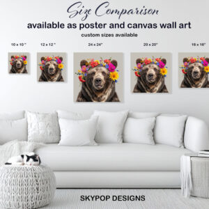 Bear Flower Crown Art