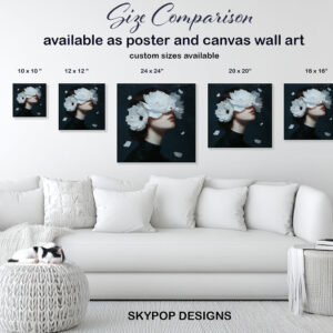 Peony Woman Portrait Art