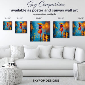 Woman with Umbrella Art