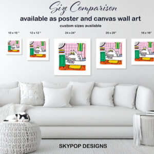 Cat Reading Newspaper Art