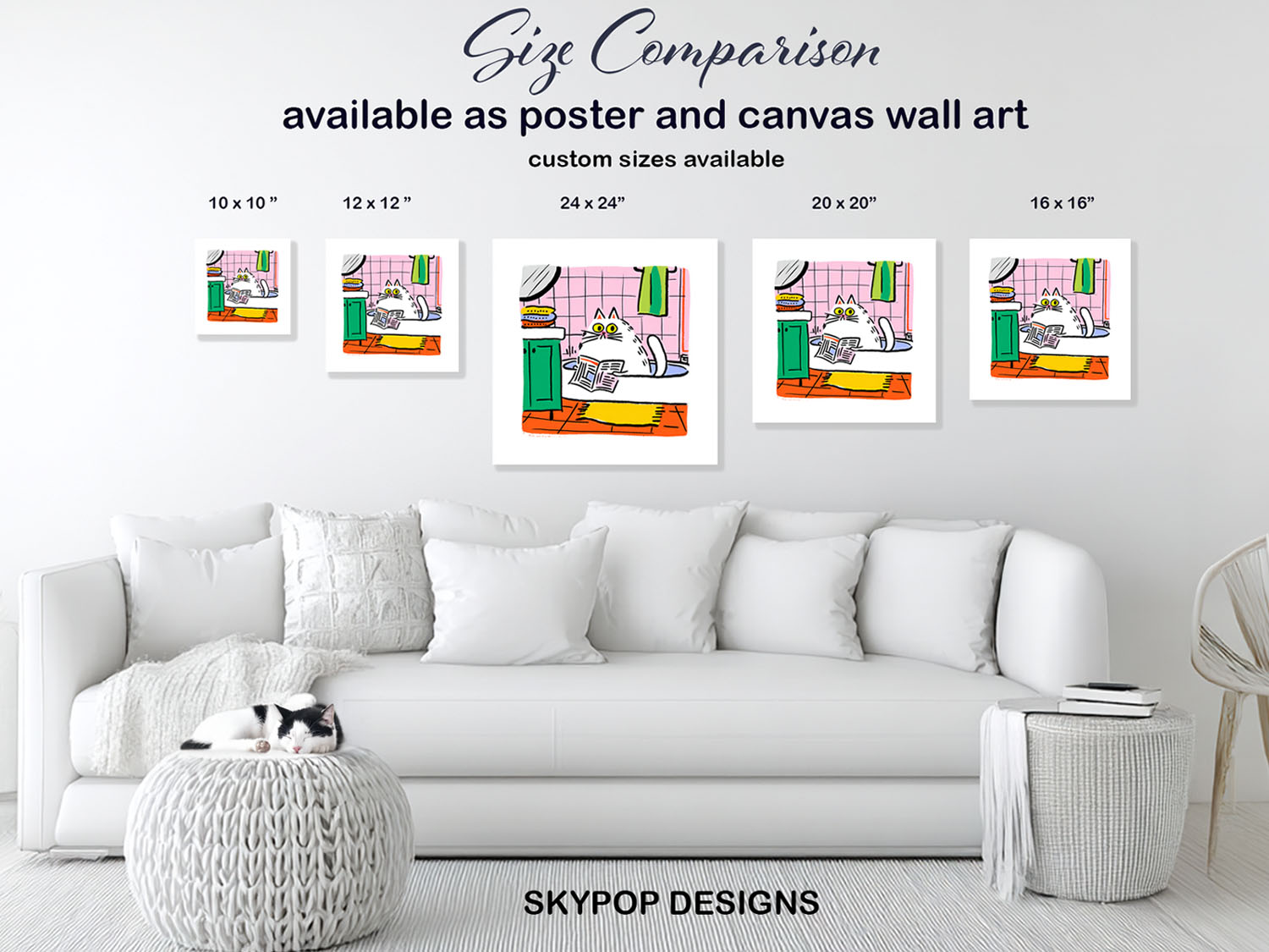 7.jpg Cat Reading Newspaper Art