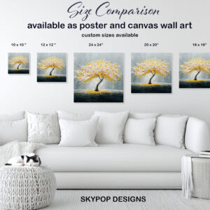 Golden Blossom Tree Art