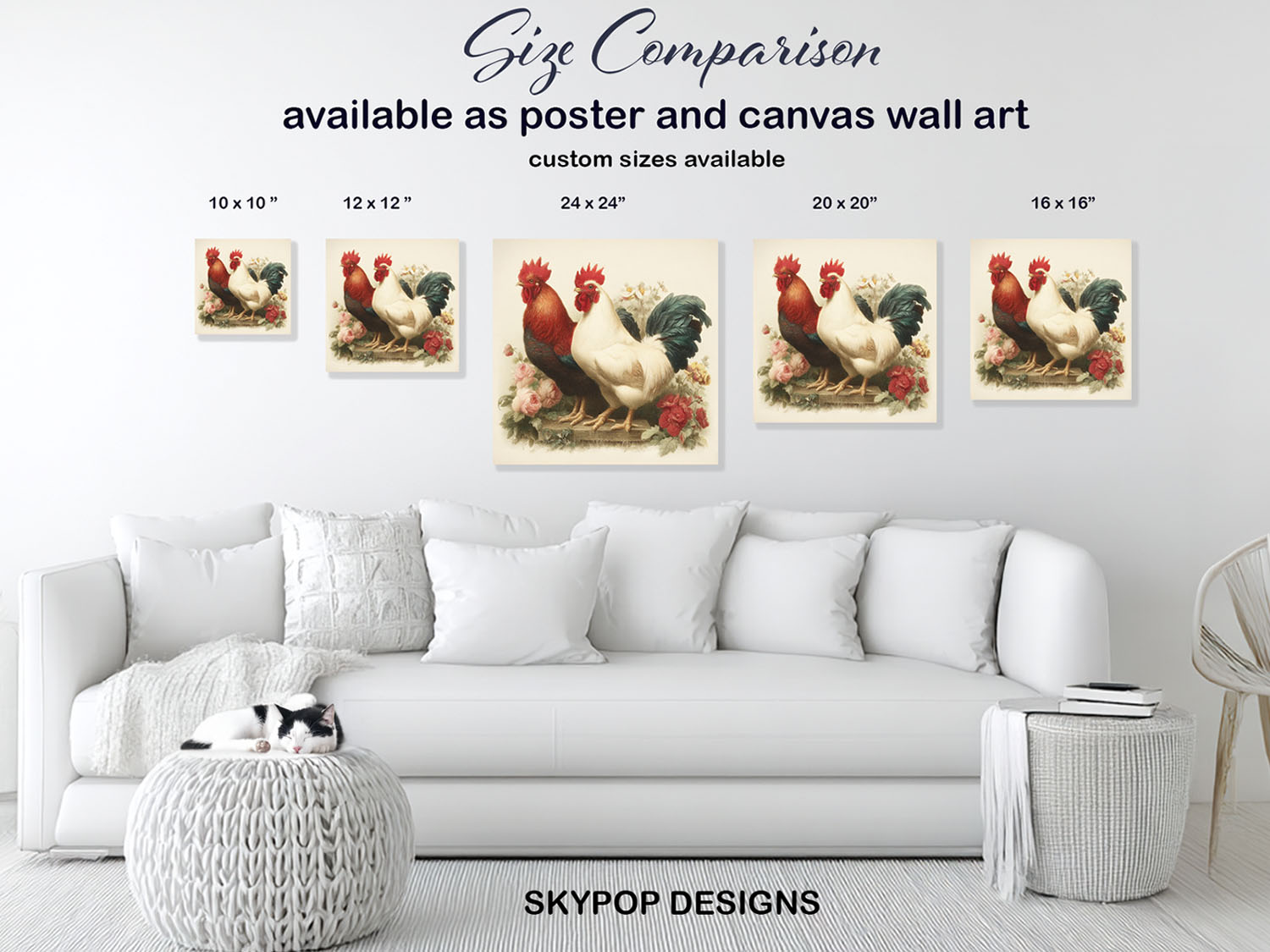 7.jpg Rooster and Roses Art