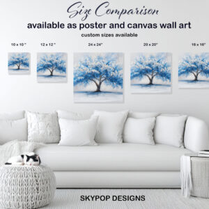 Blue Blossom Tree Art