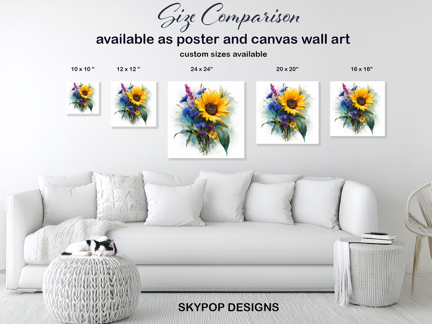 7.jpg Sunflower Cornflower Bouquet Art