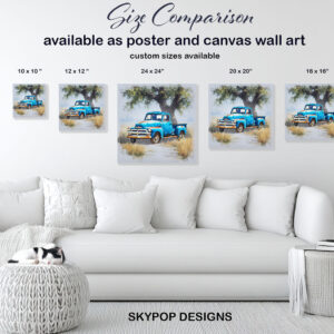 Vintage Blue Truck Art