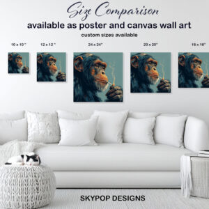 Chimpanzee Smoking Art