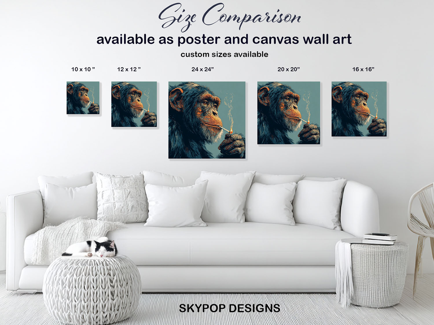 7.jpg Chimpanzee Smoking Art