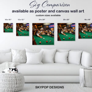 Dogs Playing Pool Art