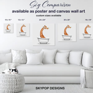 Giraffe Bath Time Art