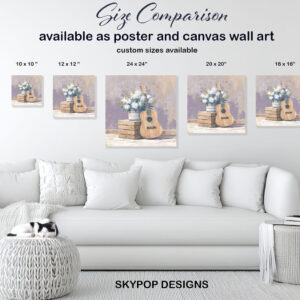 Guitar Hydrangea Art