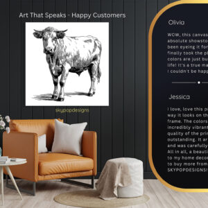 Highland Cow Portrait Art