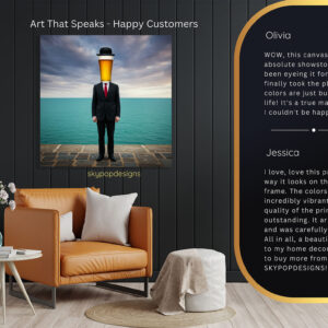 Man with Beer Head Art