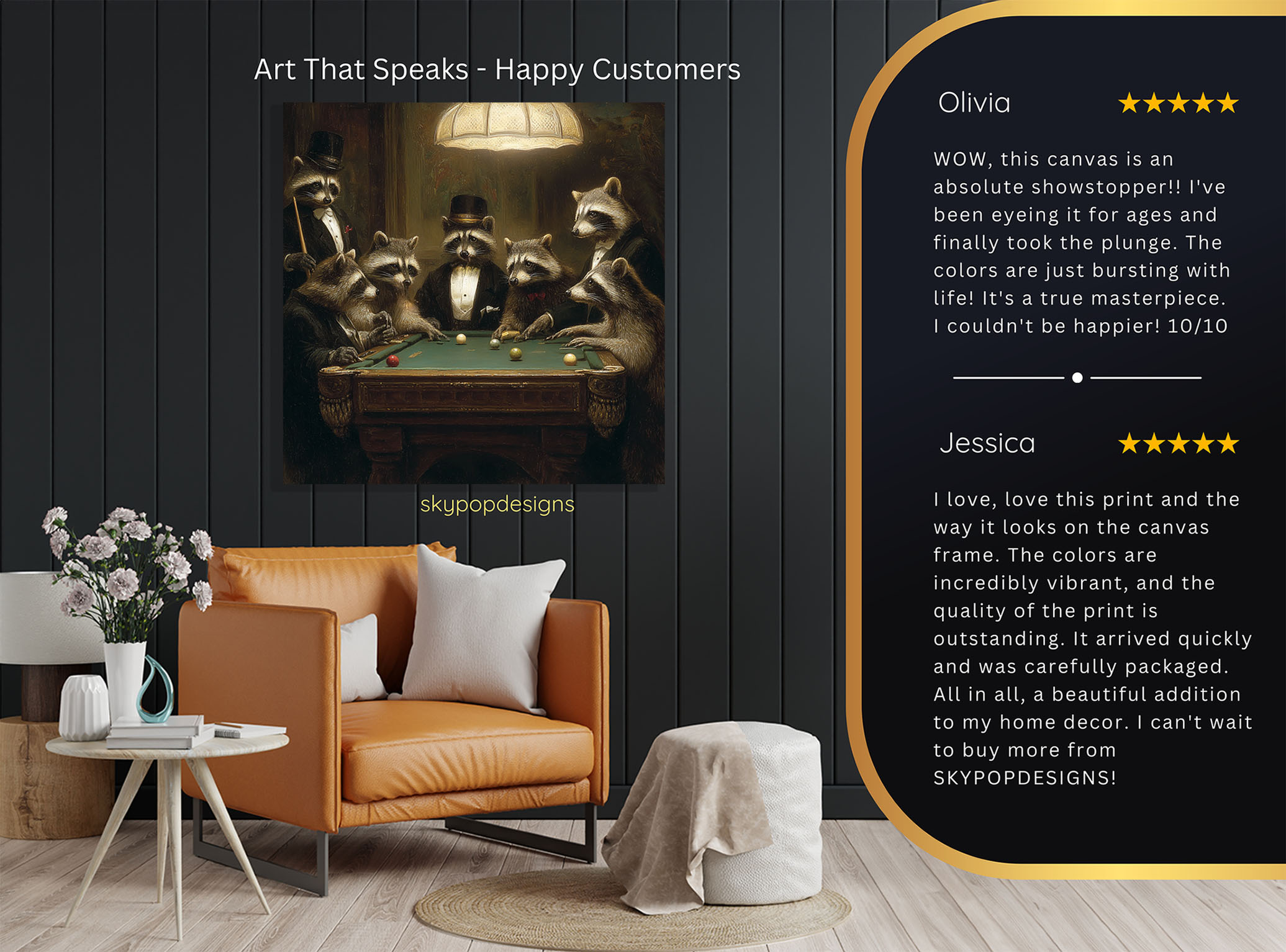 8.jpg Raccoon Playing Pool Art