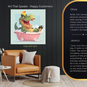 Crocodile Bath Time Fun Art