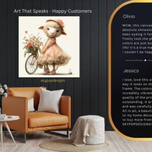 Sheep Floral Bicycle Art