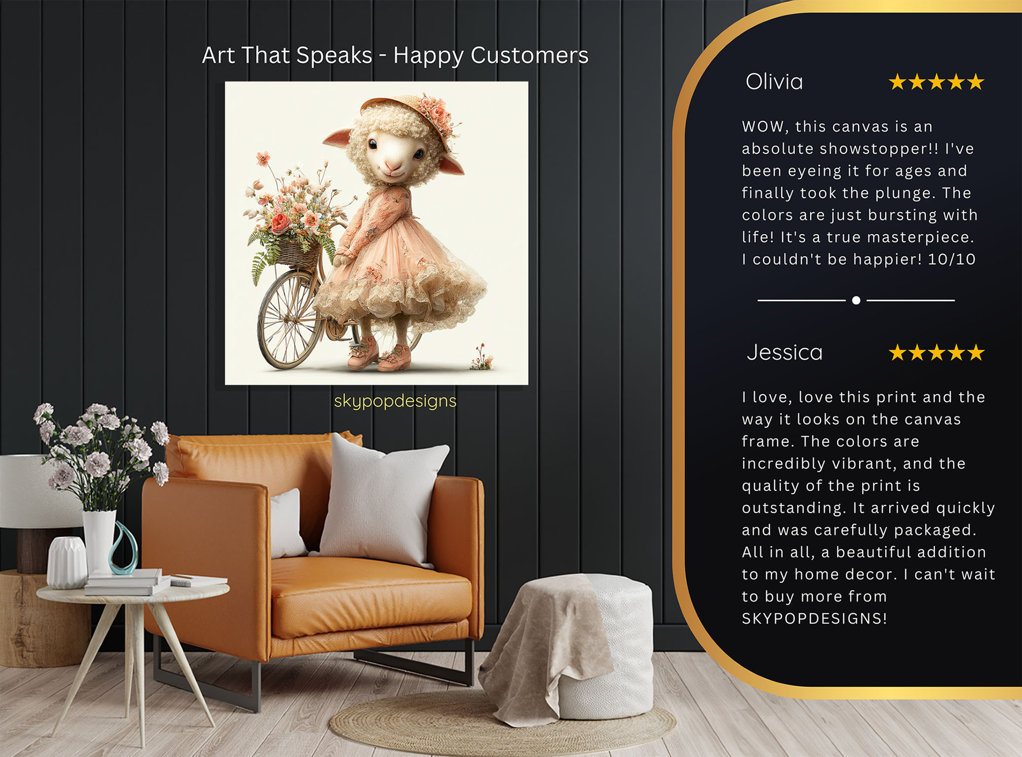 8.jpg Sheep Floral Bicycle Art