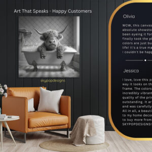 Highland Cow Bath Art