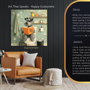 Miniature Schnauzer Reading Art