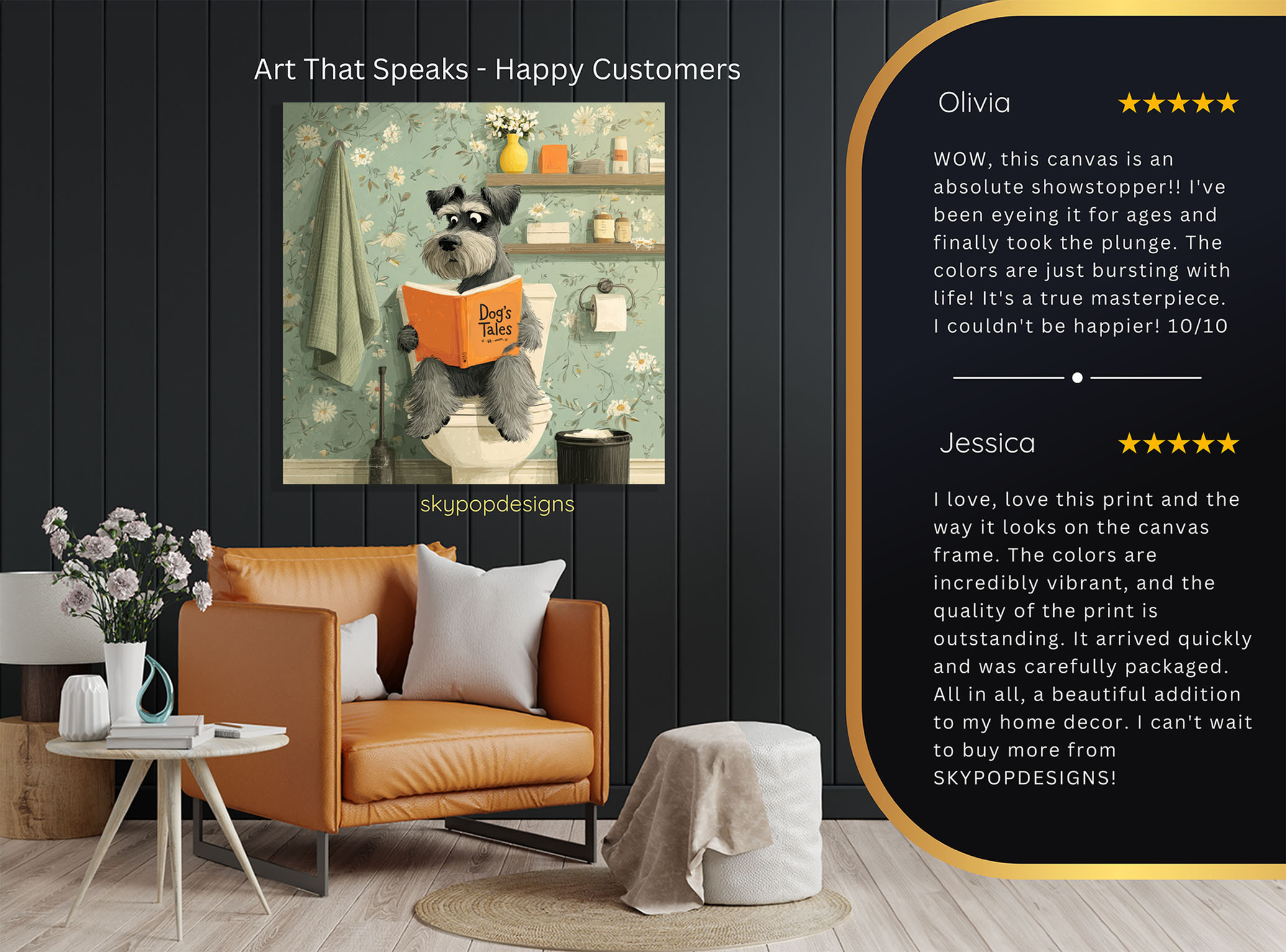 8.jpg Miniature Schnauzer Reading Art