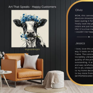 Highland Cow Flower Art