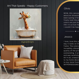 Bathtime Giraffe Art