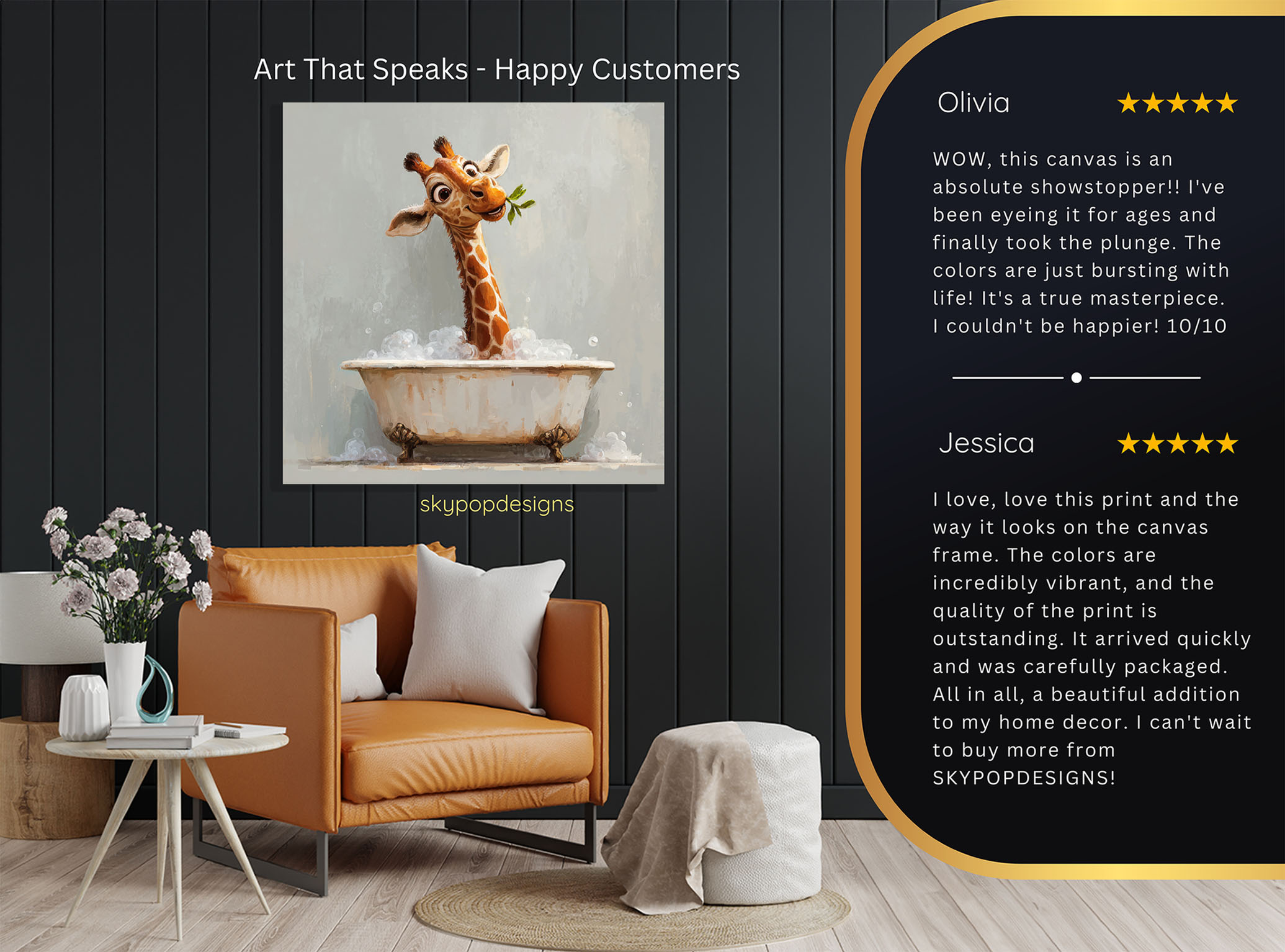 8.jpg Bathtime Giraffe Art