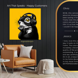 Squirrel Listening to Music Art