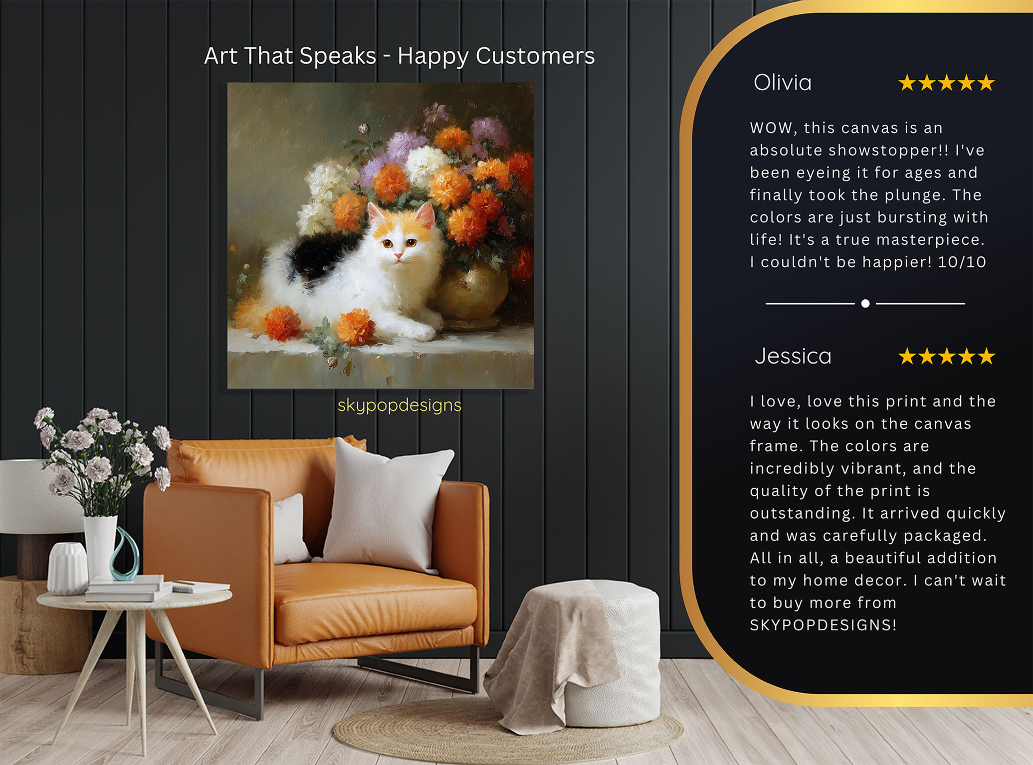 8.jpg Cat Chrysanthemum Art