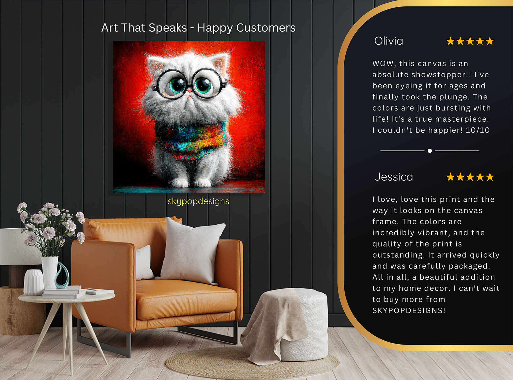 8.jpg Kitten With Glasses Art