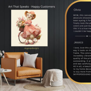 Sheep Bicycle Blooms Art