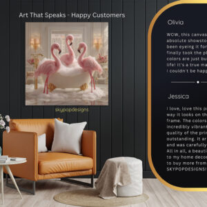 Flamingo Bubble Bath Art