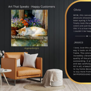 Cat Among Flowers Art