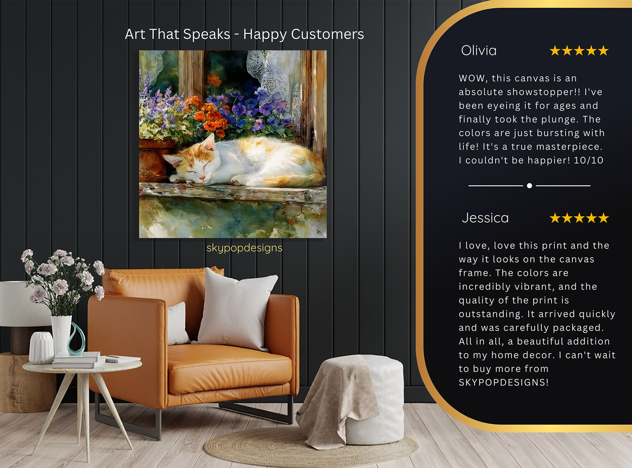 8.jpg Cat Among Flowers Art