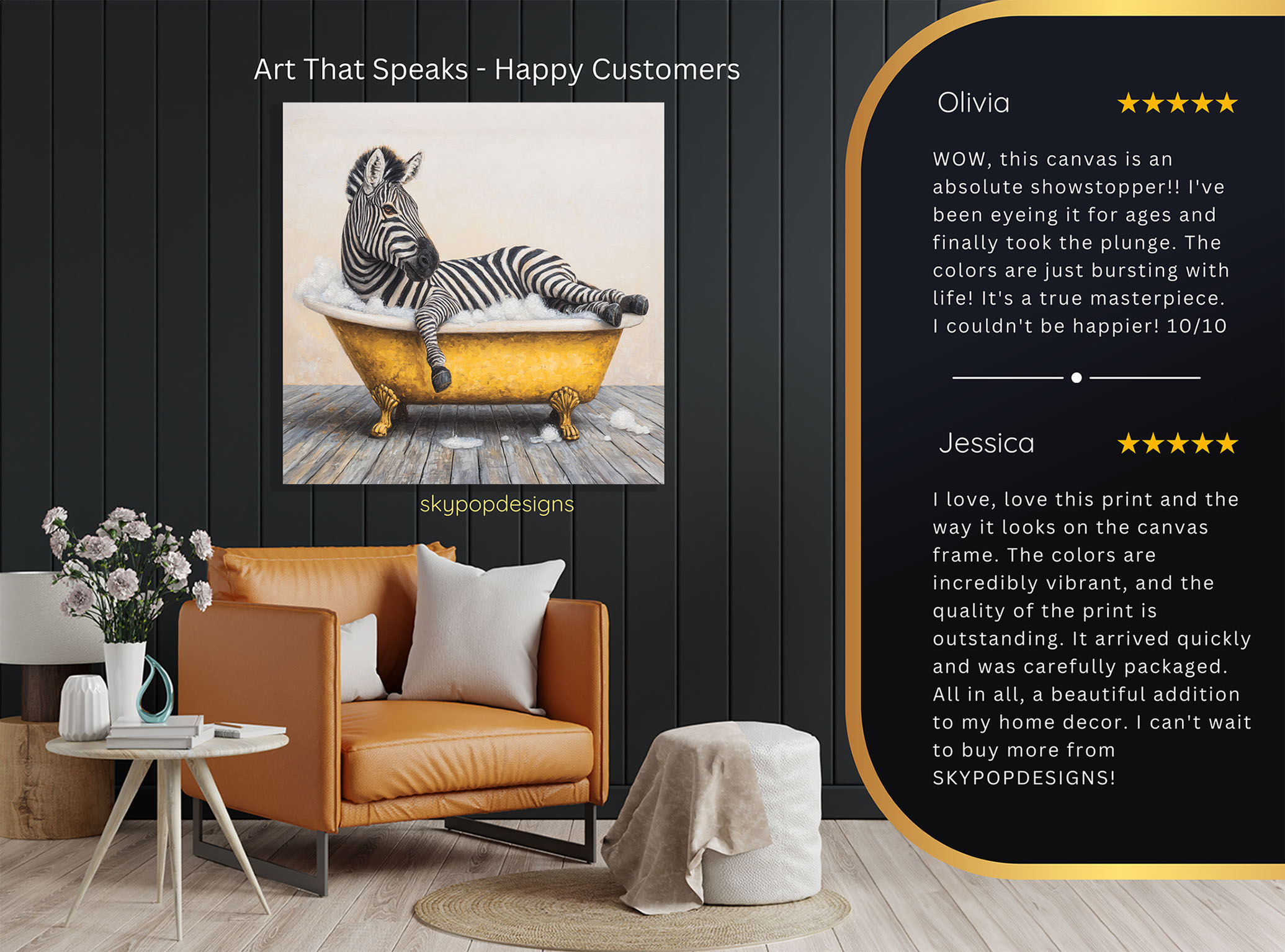 8.jpg Zebra Bath Time Art