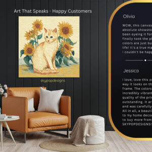 Cat Sunflower Garden Art