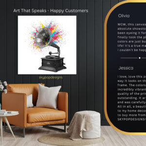 Vintage Gramophone Explosion Art