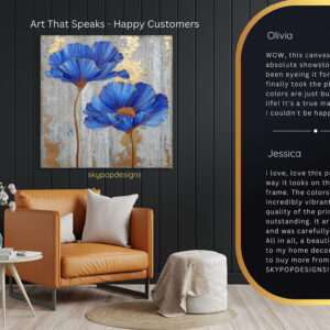 Blue Poppy Bloom Art