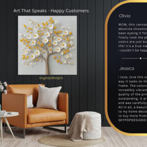 Golden Bloom Tree Art