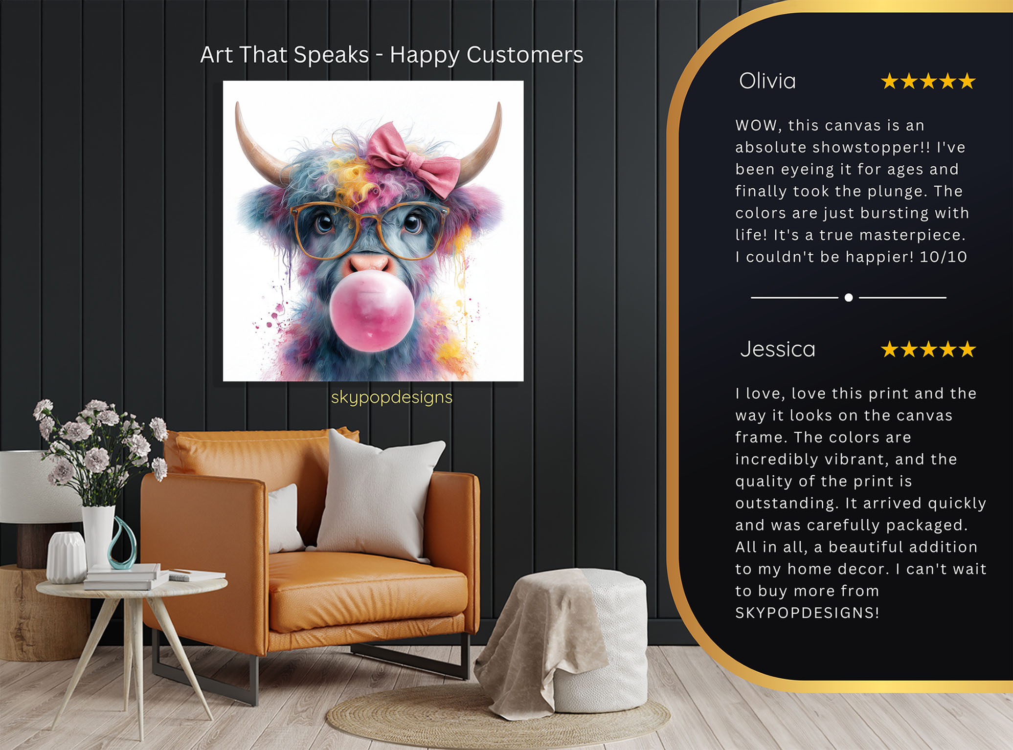 8.jpg Highland Cow Bubblegum Art