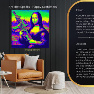 Mona Lisa With Gun Art